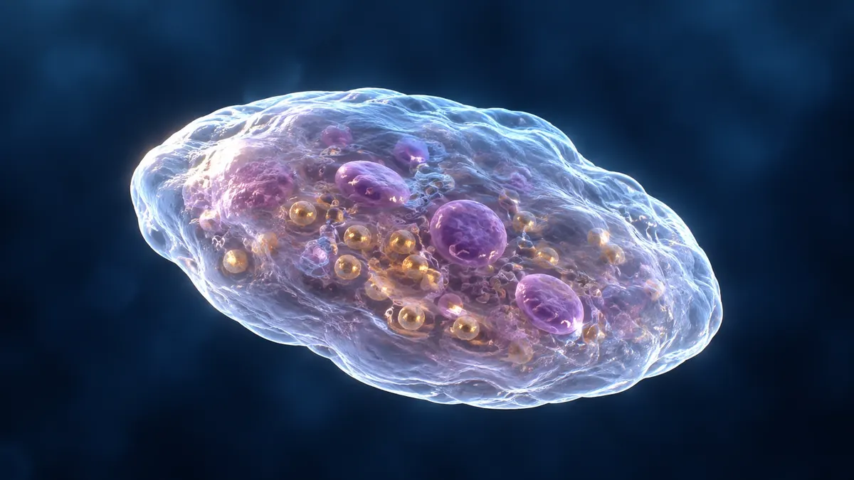 Realistic PRPdose medical illustration of a resting platelet